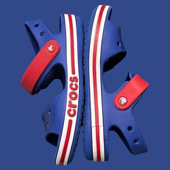 Little Kids Unisex Crocs Royal Blue BayBand Crocband Ii Sandals Size J 2 - Picture 9 of 9